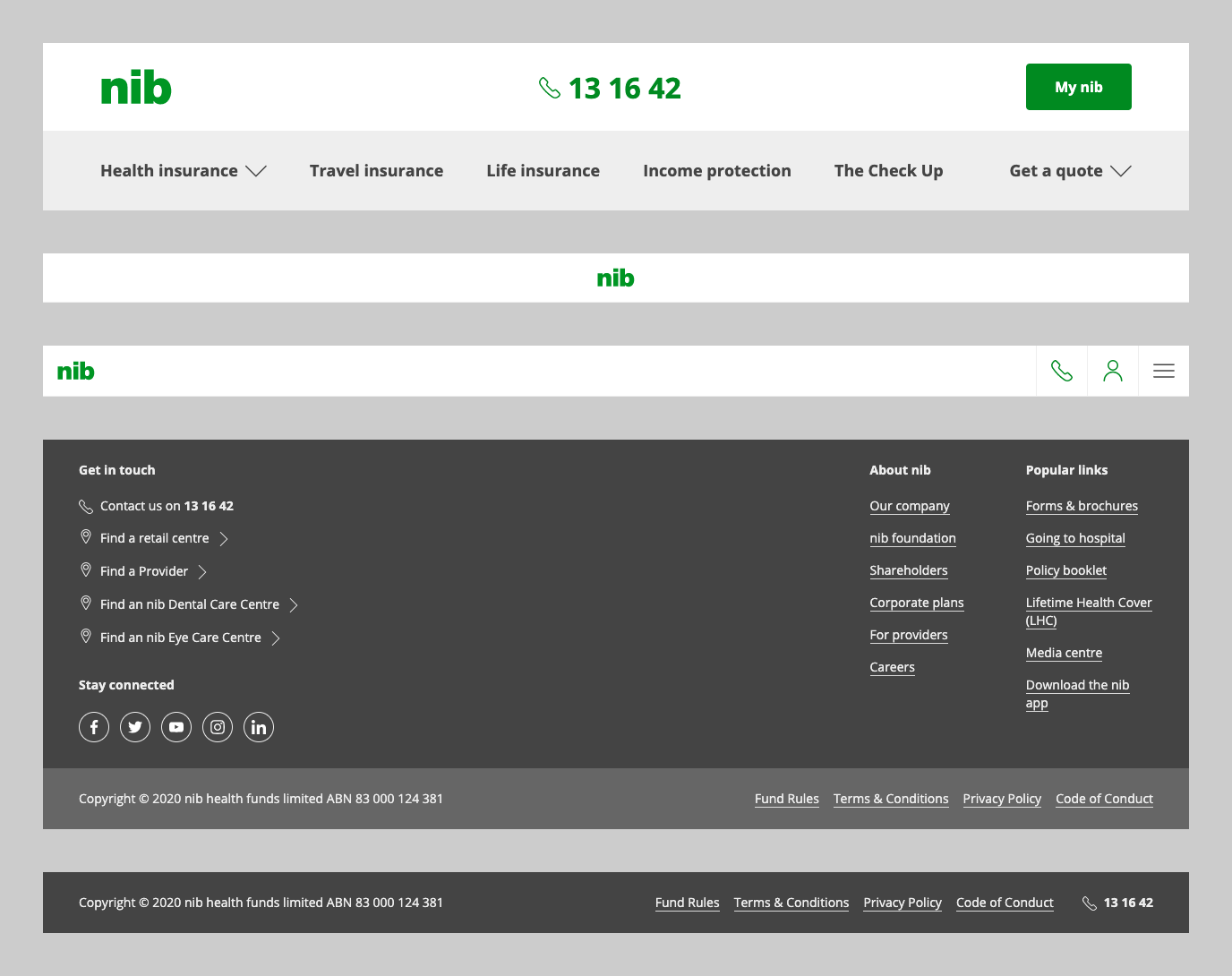 New header and footer components