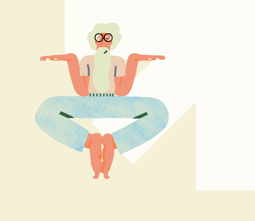 Illustration on a light pink arrow background
