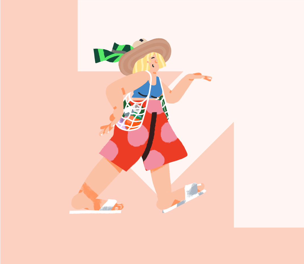 Illustration on a warm white arrow background