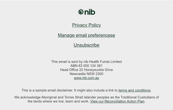Email desktop footer