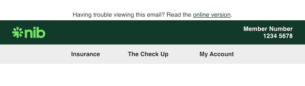 Email desktop header