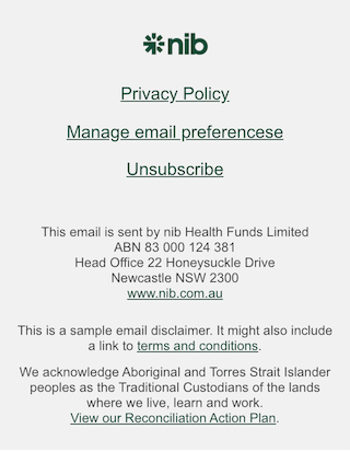 Email mobile footer