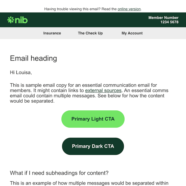 Kitchen sink email template