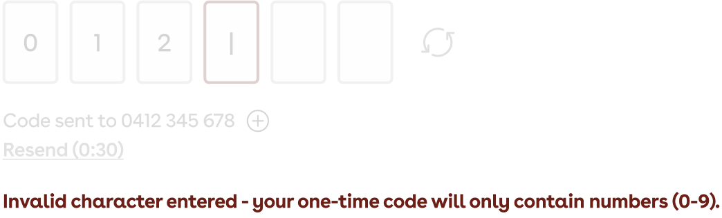 Otp validation messaging